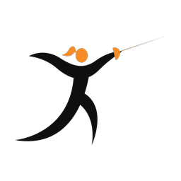 Fencing 2 colored clipart, Motion style