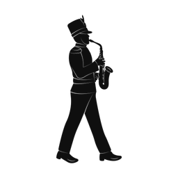 Saxophone silhouette, Promax style