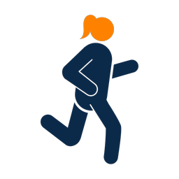 Running 2 colored clipart, Round style