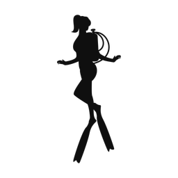 Scuba diving silhouette, Classic style