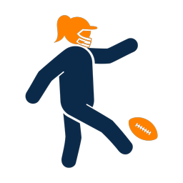 Football punter 2 colored clipart, Round style