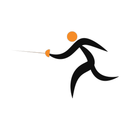 Fencing 2 colored clipart, Motion style