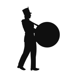 Bass drummer silhouette, Classic style