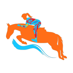 Horse jumping colorful clipart, Splash style