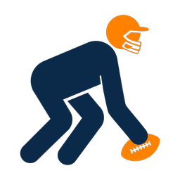 Football lineman 2 colored clipart, Round style