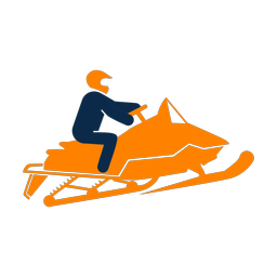 Snowmobile racing 2 colored clipart, Round style