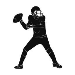 Football quarterback silhouette, Promax style