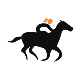 Horse racing 2 colored clipart, Motion style