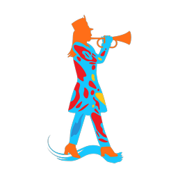 Trumpet colorful clipart, Splash style