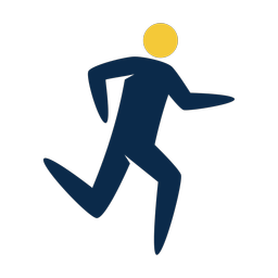 Running 2 colored clipart, Strike style