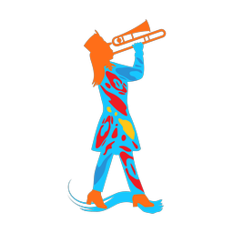 Cornet colorful clipart, Splash style
