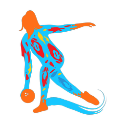 Bowling colorful clipart, Splash style