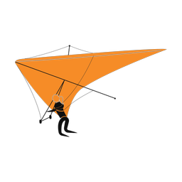 Hang gliding 2 colored clipart, Motion style
