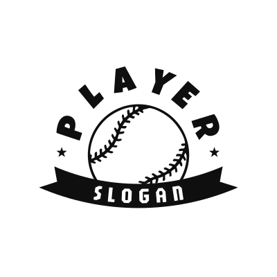 Baseball Ribbon and Star Ball Logo