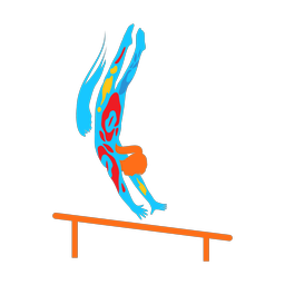 Uneven bars colorful clipart, Splash style