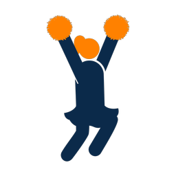 Cheerleading 2 colored clipart, Round style