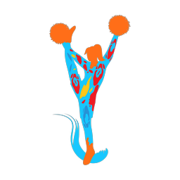 Cheerleading colorful clipart, Splash style