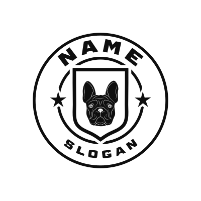 French Bulldog Classic Name Logo – Design 14
