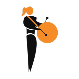 Bass drummer 2 colored clipart, Motion style
