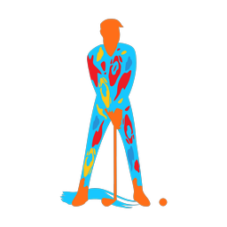 Golf colorful clipart, Splash style