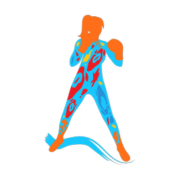 Boxing colorful clipart, Splash style