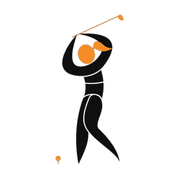Golf 2 colored clipart, Motion style