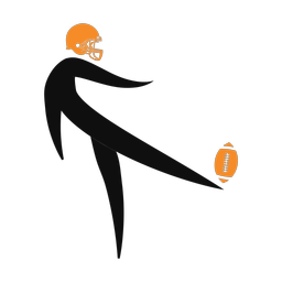 Football punter 2 colored clipart, Motion style