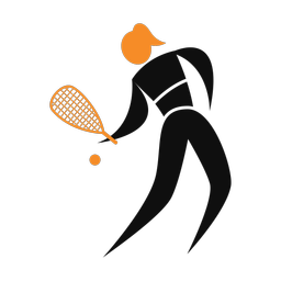 Racquetball 2 colored clipart, Motion style