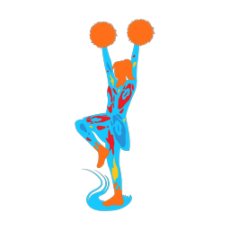 Cheerleading colorful clipart, Splash style
