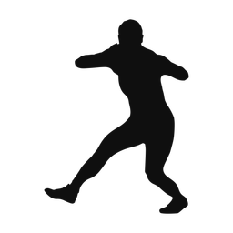Shot put silhouette, Classic style