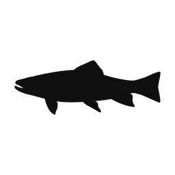 Brook trout silhouette, Classic style