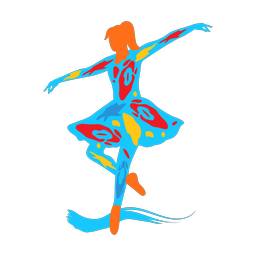 Ballet colorful clipart, Splash style