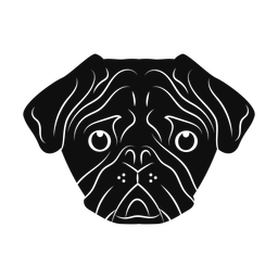 Pug silhouette, Promax style