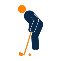 Golf 2 colored clipart, Round style