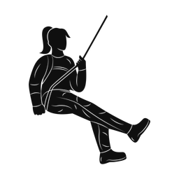 Mountain climbing silhouette, Promax style
