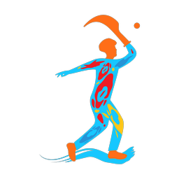 Jai alai colorful clipart, Splash style