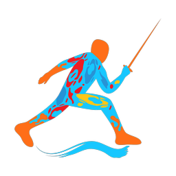Fencing colorful clipart, Splash style