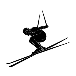 Downhill skiing silhouette, Promax style