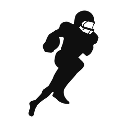Football quarterback silhouette, Classic style