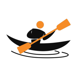 Kayaking 2 colored clipart, Motion style