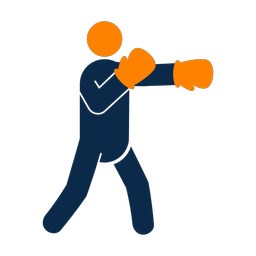 Boxing 2 colored clipart, Round style