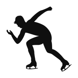 Speed skating silhouette, Classic style