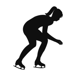 Speed skating silhouette, Classic style