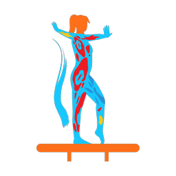 Balance beam colorful clipart, Splash style