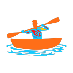 Kayaking colorful clipart, Splash style