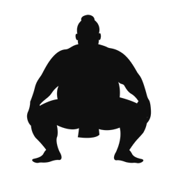 Sumo wrestling silhouette, Classic style