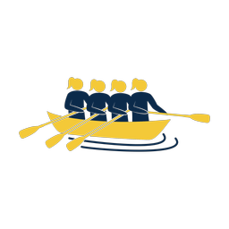Rowing 2 colored clipart, Strike style