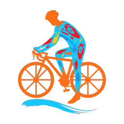 Cycling colorful clipart, Splash style