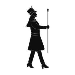 Drum major silhouette, Promax style