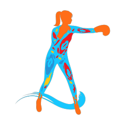 Boxing colorful clipart, Splash style